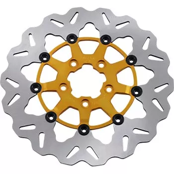 GBrakes Wave Floating Front Rotor - Gold Carrier - DF835CW-G - 11.8"