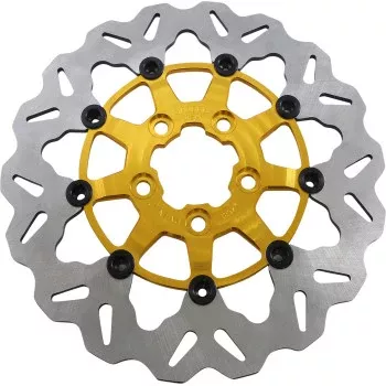 GBrakes Wave Floating Rear Rotor – Gold Carrier – DF681CW-G