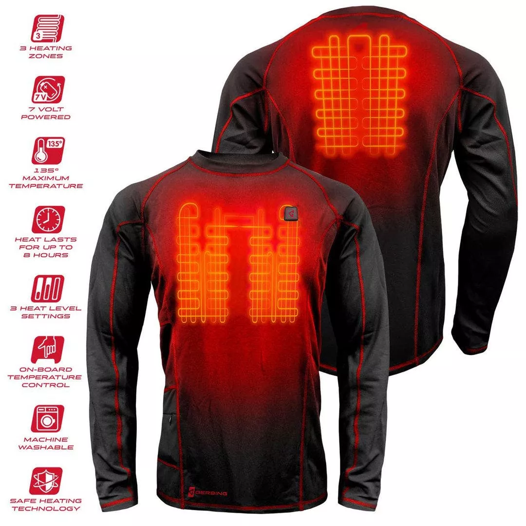 Gerbing Heated Clothing Mens 7V Battery Powered Heated Base Layer Shirt