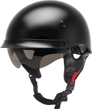 Gmax HH-65 Half Helmet Full Dressed Black