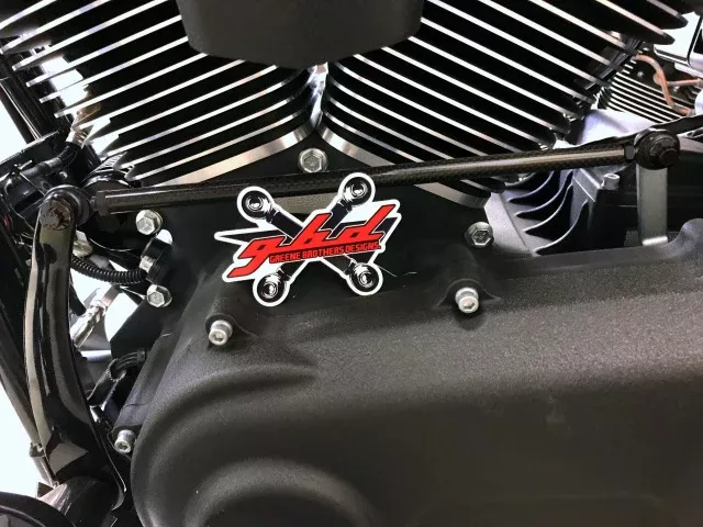 Greene Brothers Designs Bagger Shift Linkage – Carbon Fiber Center – Black Hardware
