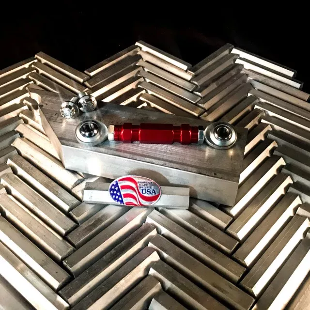 Greene Brothers Designs Shift Linkage – M8 Softail – Red Center / Silver Hardware