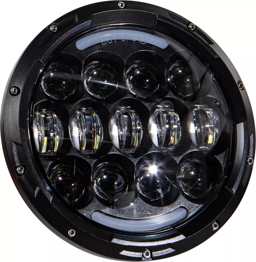 Harddrive CREE LED DRL Headlight 7" 105W 6000k White Angel Eyes Harley 94-Up