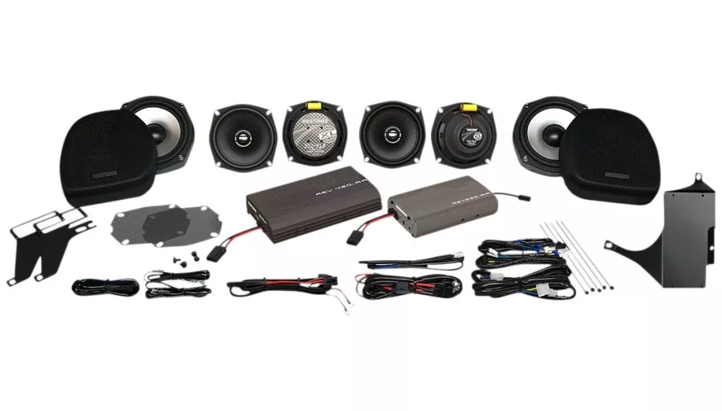 Hogtunes 6 7″ Speaker & 425w Dual Amp System Harley Electra & Tri Glide 05-13