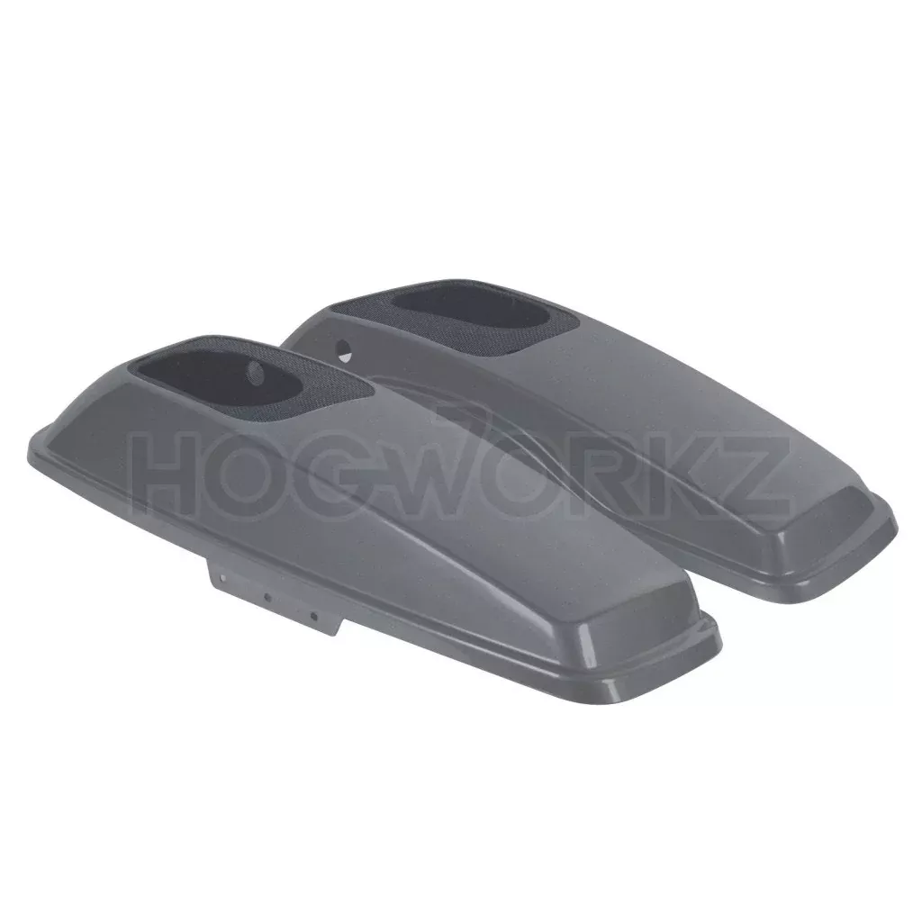 Hogworkz Charcoal Denim 6" x 9" Speaker Lids Harley Touring 14-20 Saddlebags