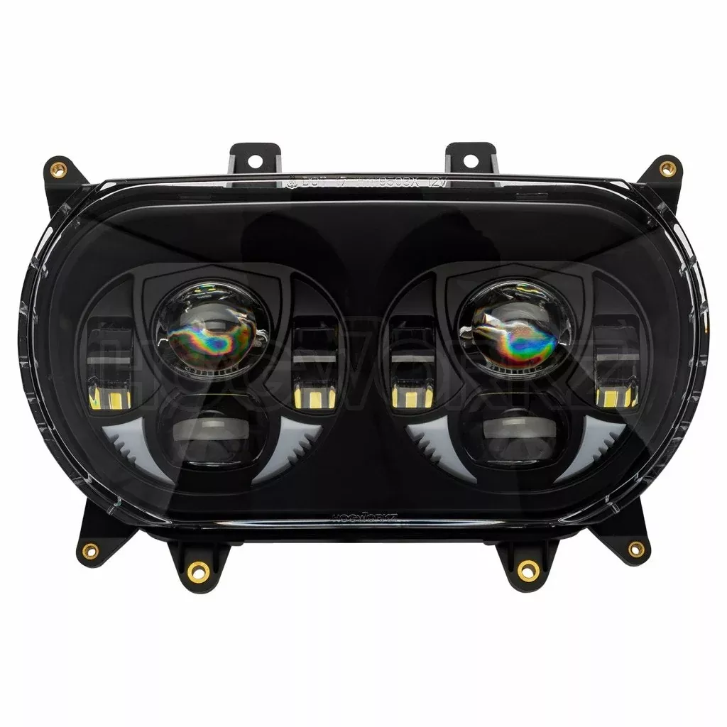 Hogworkz Dual Visionz LED Headlight w/ Vent Signals Harley Road Glide FLTR 15-21