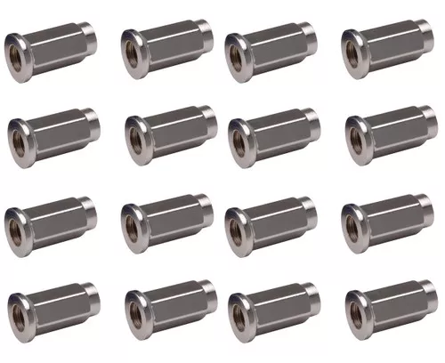 ITP Chrome Wheel Lug Nuts 10mm x 1.25 Flat Base, Set of 16 (RLUG-BX15C)