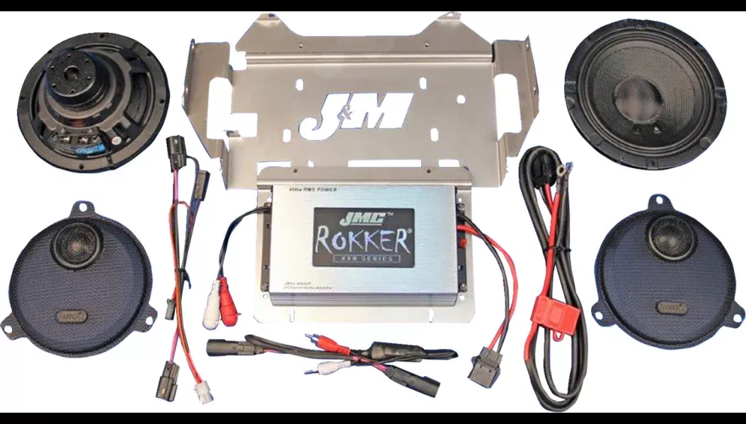 J&M Stage-6 Rokker XXR 400W Speaker/Amplifier Kit for ’14-23 Touring