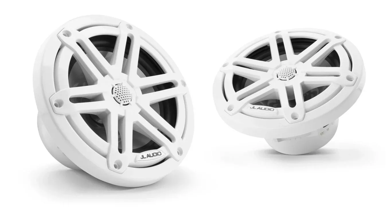 JL Audio 6.5-Inch Marine Coaxial Speakers Gloss White Sport Grille