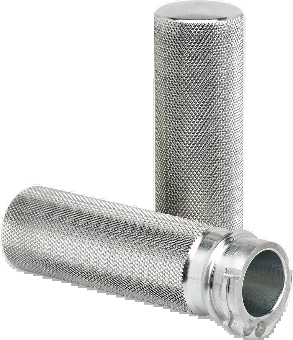 Joker Machine 1" Knurled Silver Cable Handlebar Hand Grips for 1980-2022 Harley