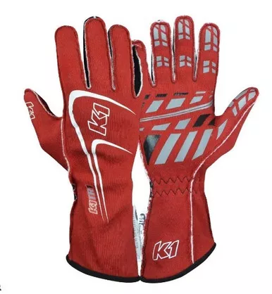 K1 Racegear Glove Track1 Red Medium SFI 5 23-TR1-R-M