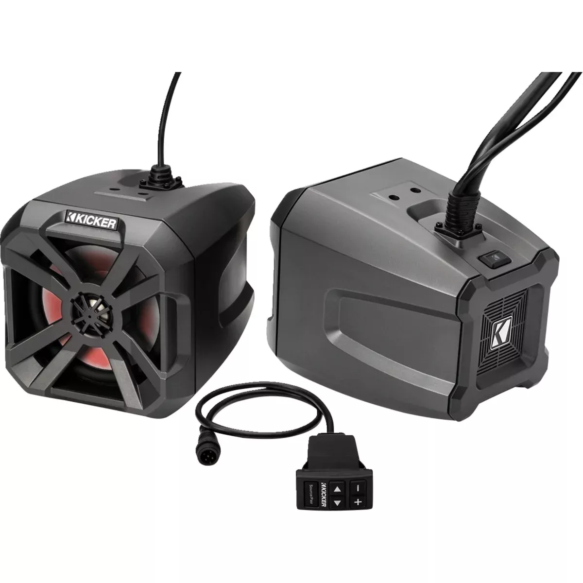 KICKER 4405-0929 48BTCAN65 Speakers 6-1/2″ Speaker Power Cans – Bluetooth/Amplified