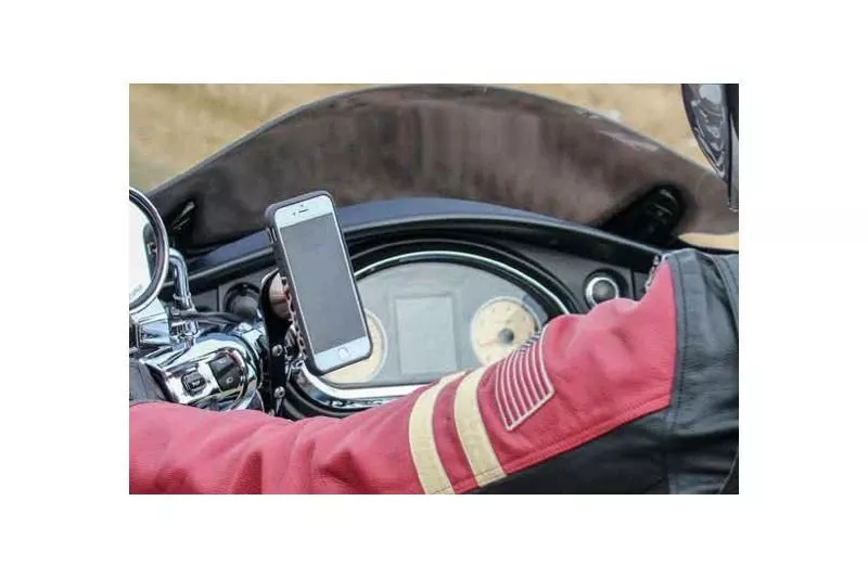 Klock Werks Device Mount for ’96-Up H-D Models w/ stock controls(except 500-750 Street) – Chrome