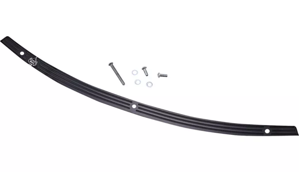 Klock Werks Flare Series Windshield Trim Black with Logo Harley Batwing 14-Up