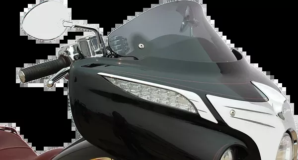 Klock Werks Flare Windshield – 10″ – Short – Dark Smoke – ’14-’25 Indian