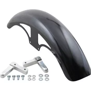 Klock Werks P-Tom Fender Kit – Chrome Blocks – Steel – 19″ – Softail/Dyna