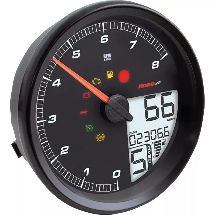 Koso BA072010 HD-05 Black Multifunction Meter for Harley 2011-2017 Softail