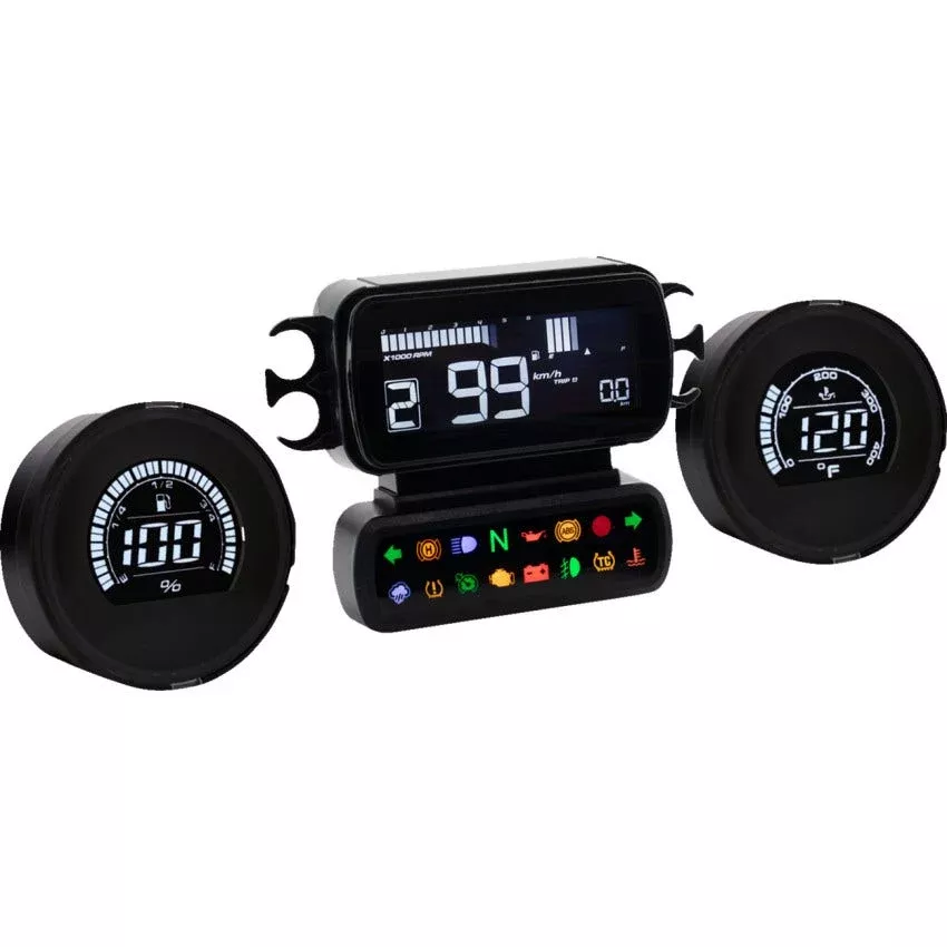 Koso North America BA080050 D2 Gauge Kit LCD Harley Davidson Baggers