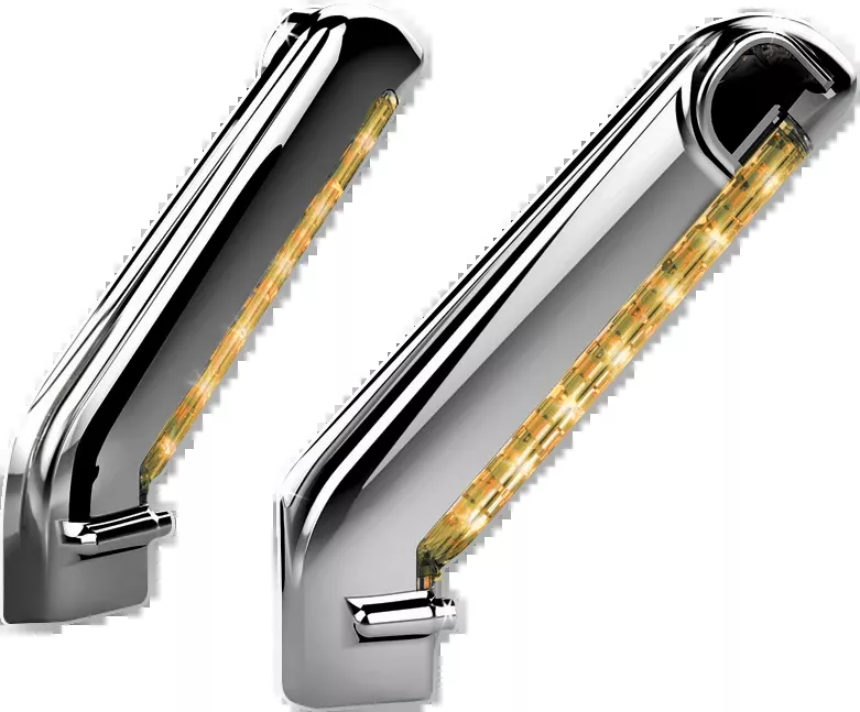 Kuryakyn 1757 Chrome LED Lighted Motorcycle Mirror Cover Lights for Harley