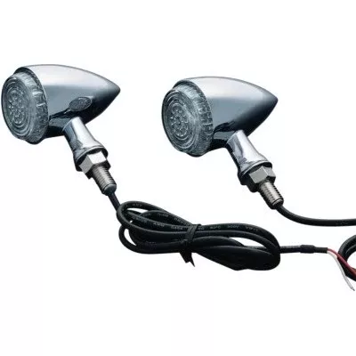 Kuryakyn 2507 Chrome Torpedo Style LED Rear Run Turn Brake Indicator Lights