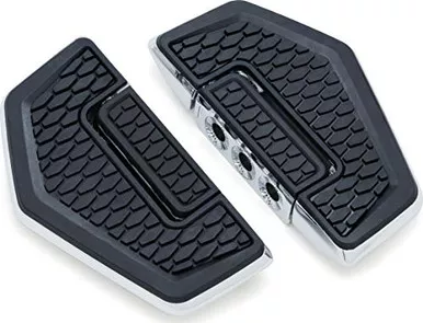 Kuryakyn 5908 Motorcycle Foot Control Hex Folding Boards, Chrome, 1 Pair