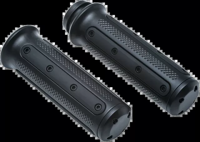 Kuryakyn 6123 Heavy Industry 1" TBW Black Hand Grips 2008-2025 Harley Touring