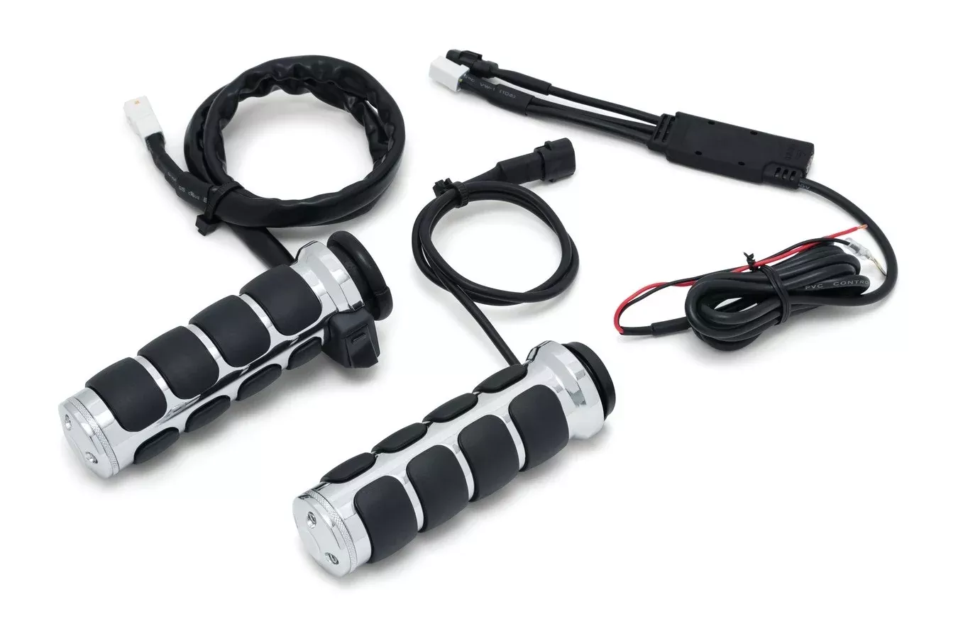 Kuryakyn 6470 Chrome Heated ISO Handlebar Grips E-Throttle Harley w/ TBW 08-20