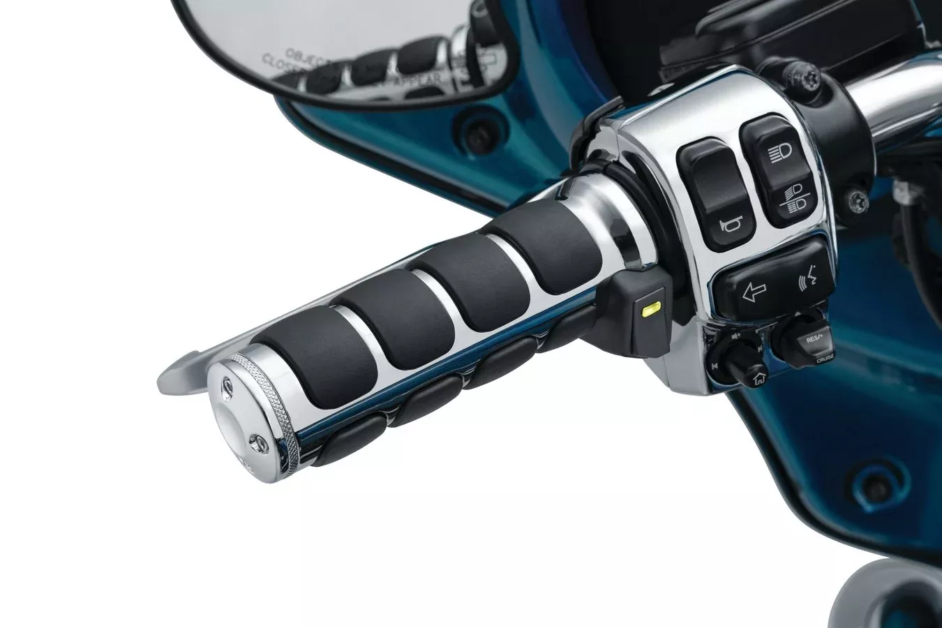 Kuryakyn 6471 Chrome Heated ISO Handlebar Grips Harley Dual Cable Throttle 96-20