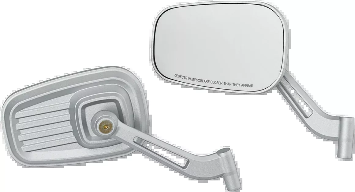 Kuryakyn 6654 Dillinger Silver Front Motorcycle Pair Mirrors for Harley Davidson
