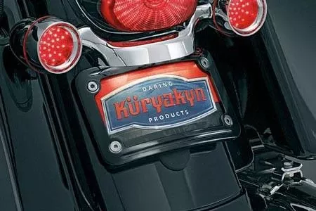 Kuryakyn Black Curved License Plate Frame for '10-Up FLHX/FLTRX