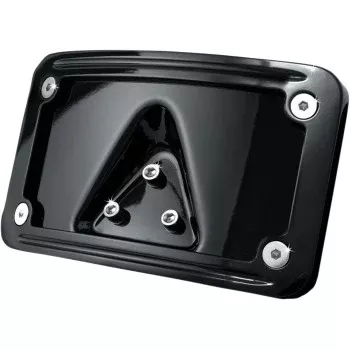 Kuryakyn Curved Laydown License Plate Mount W/ Frame – Black