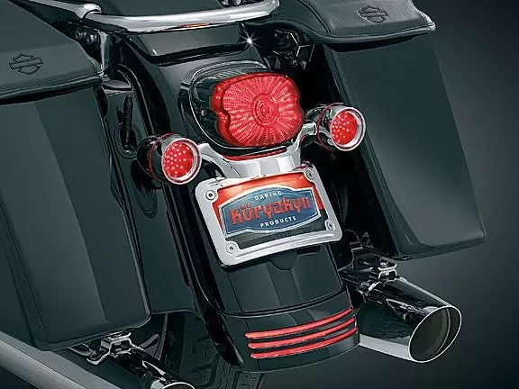 Kuryakyn Curved License Plate Mount for '06-08 FLHX & '07-08 FLHRSE Touring Models Each
