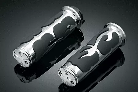 Kuryakyn ISO Flame Grips for ’82-Up Harleys w/ Dual Throttle Control