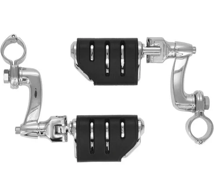 Kuryakyn Longhorn Offset Highway Pegs with Trident Dually & 1.25" Magnum Quick Clamp -Pair