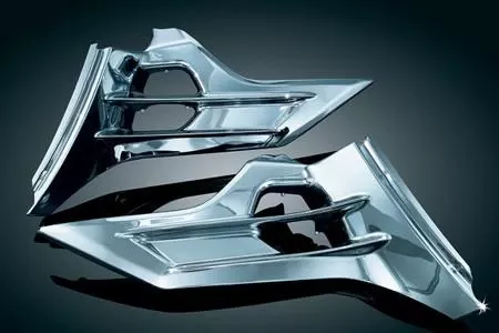Kuryakyn Louvered Chrome Battery Box Cover for all '12-17 GL1800 & F6B Models -Pair