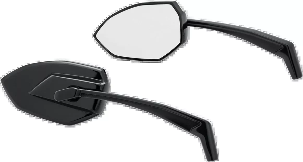 Kuryakyn Phantom Arrow Motorcycle Handlebar Side Rear View Convex Mirror Set