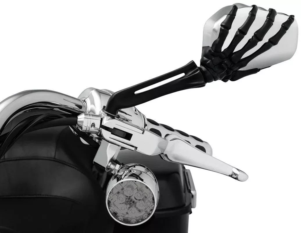 Kuryakyn Skeleton Mirrors CHR Head/BLK Stem PN 1764