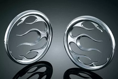 Kuryakyn Speaker Grills for ’96-Up Electra Glides & ’06-13 Street Glides -Flame