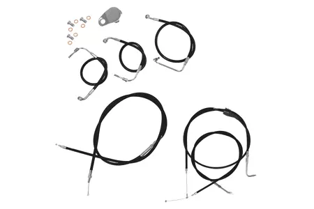 L.A. Choppers Cable Kit for ’07-15 FLSTC, FLSTN, FLSTF, ’07 FXSTD for use with 18″-20″ Ape Hangers -Black