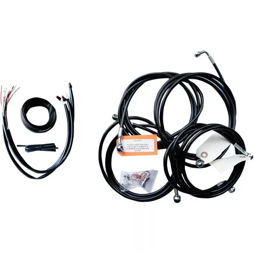 La Choppers Black Vinyl Complete Mini Ape Handlebar Cable Kit 16 FLHT/X ABS