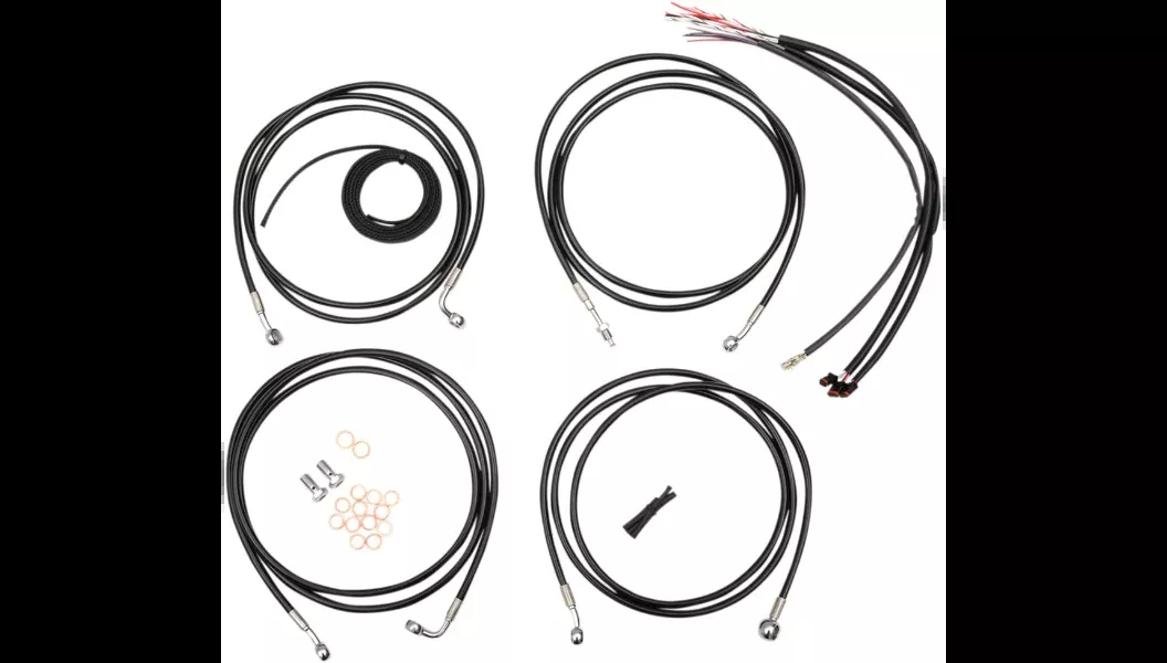 La Choppers Complete Black Vnyl Cable Line 12″ – 14″ Kit Harley 14-15 FLHX ABS