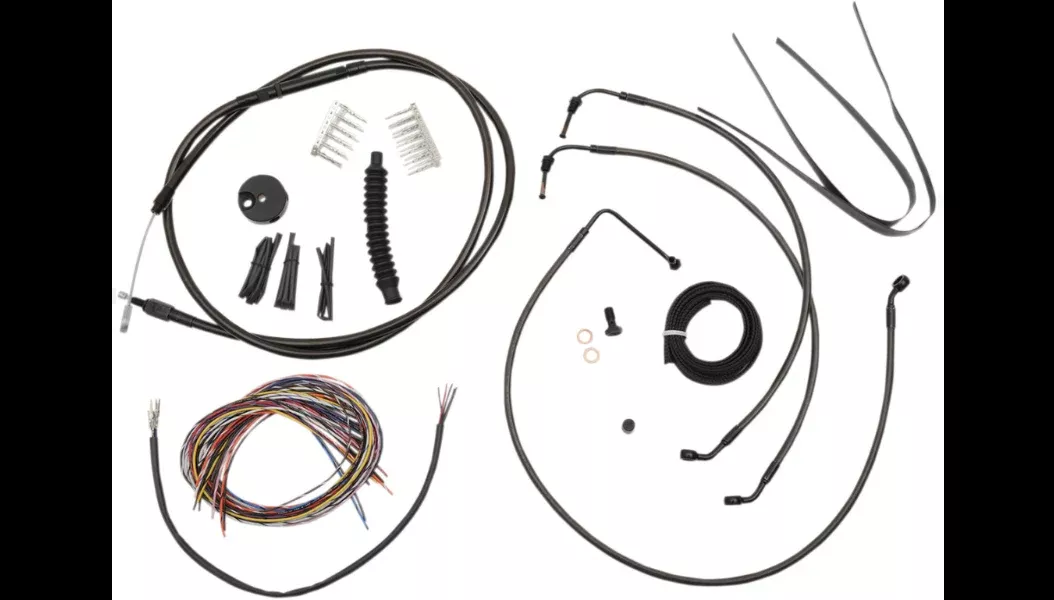 La Choppers Complete Midnight Cable Line Mini Ape Kit Harley 08-13 FLHT/X/R