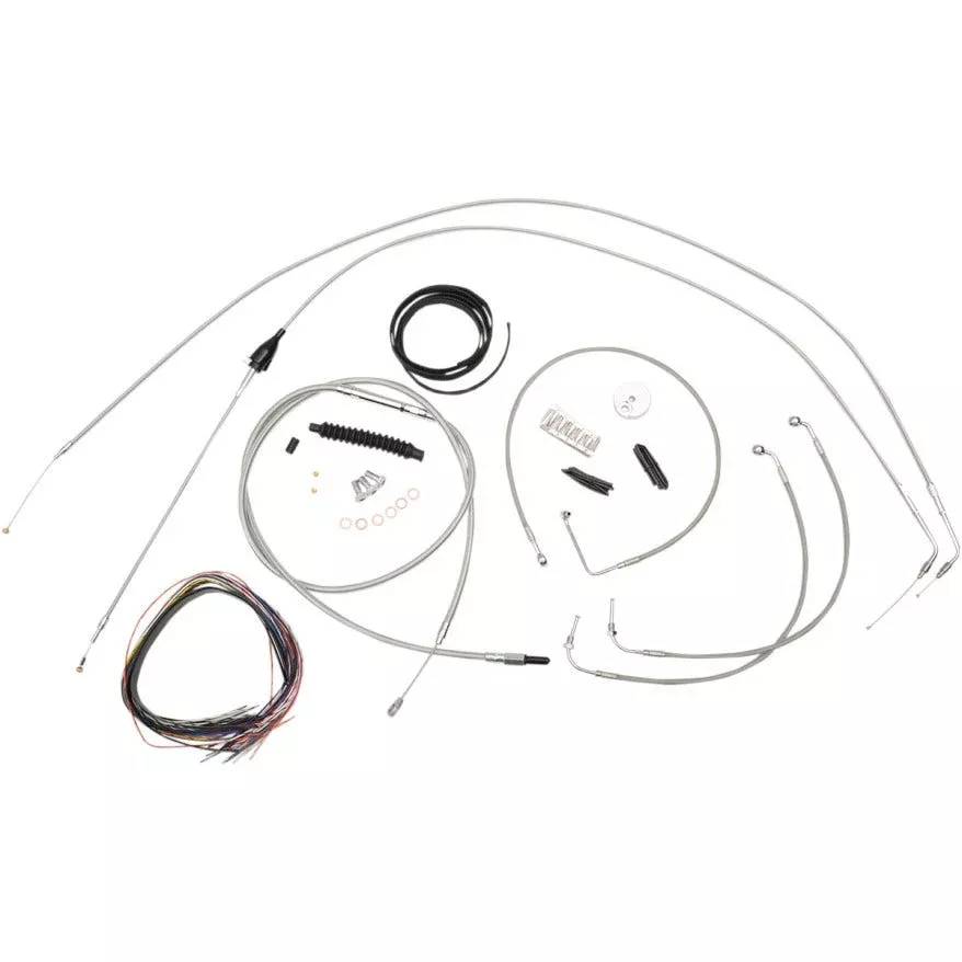 La Choppers Complete Stainless Cable Line 12″-14″ Kit Harley 07 FLHT/ FLHX