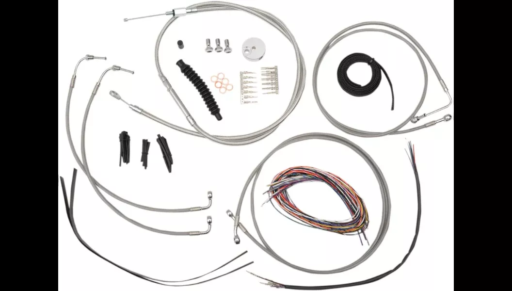 La Choppers Complete Stainless Cable Line 12″-14″ Kit Harley 08-13 FLH/X/R ABS