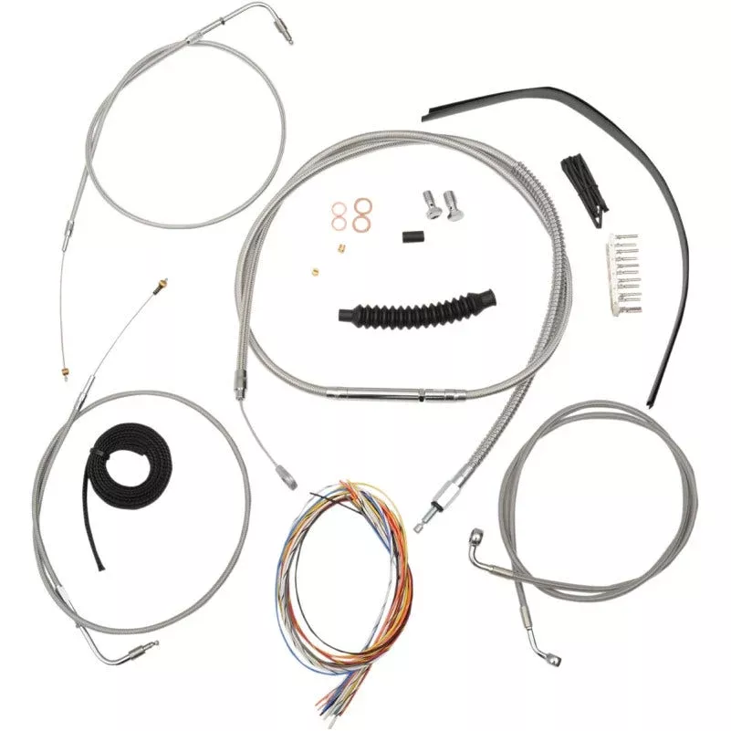 La Choppers Complete Stainless Cable Line 12″-14″ Kit Harley 10-14 FLD FXDWG