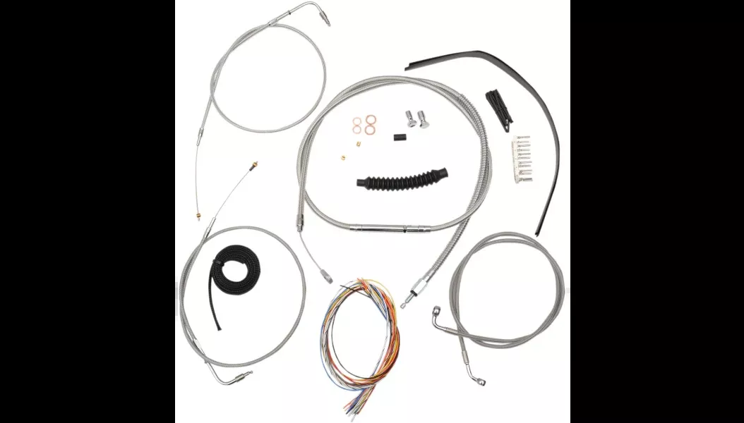 La Choppers Complete Stainless Cable Line 12″-14″ Kit Harley 11-14 FLSTN/F/C