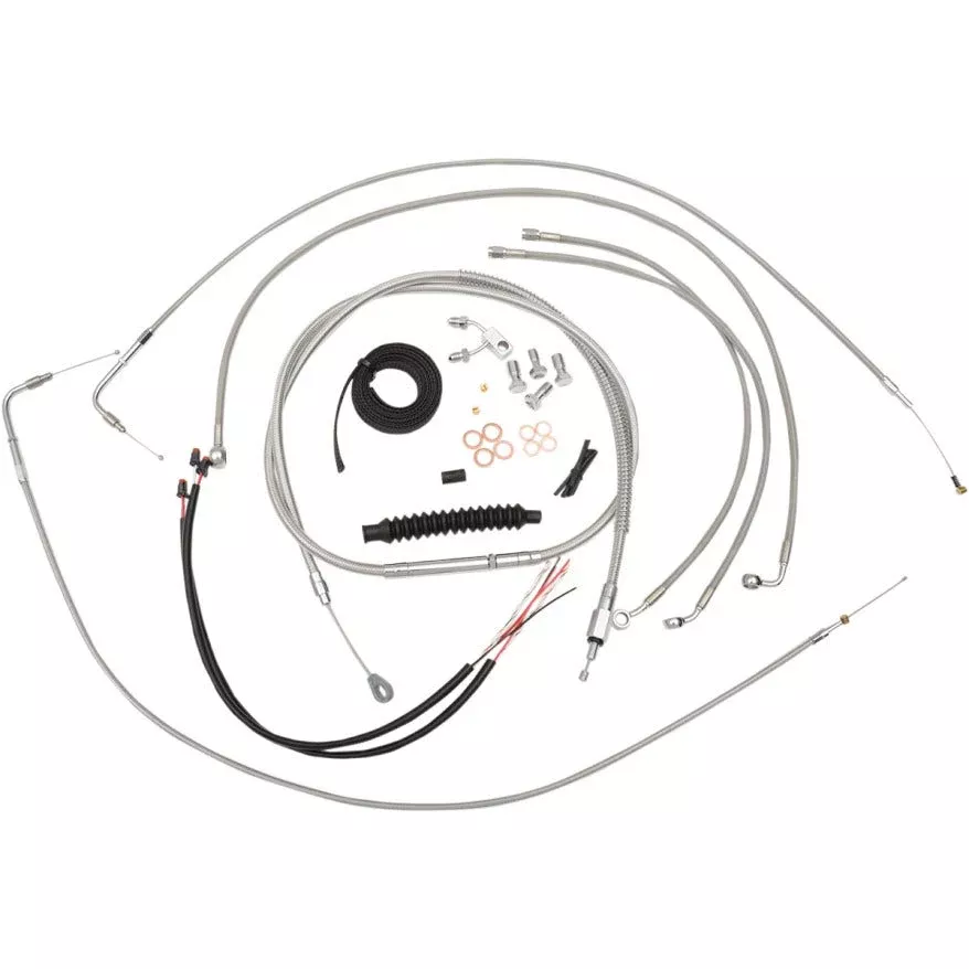 La Choppers Complete Stainless Cable Line 12″-14″ Kit Harley 11-14 Softail ABS