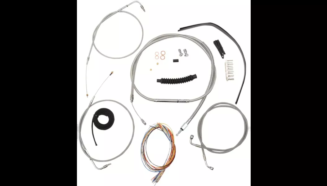 La Choppers Complete Stainless Cable Line Mini Ape Kit Harley 00-06 FXST/B/C