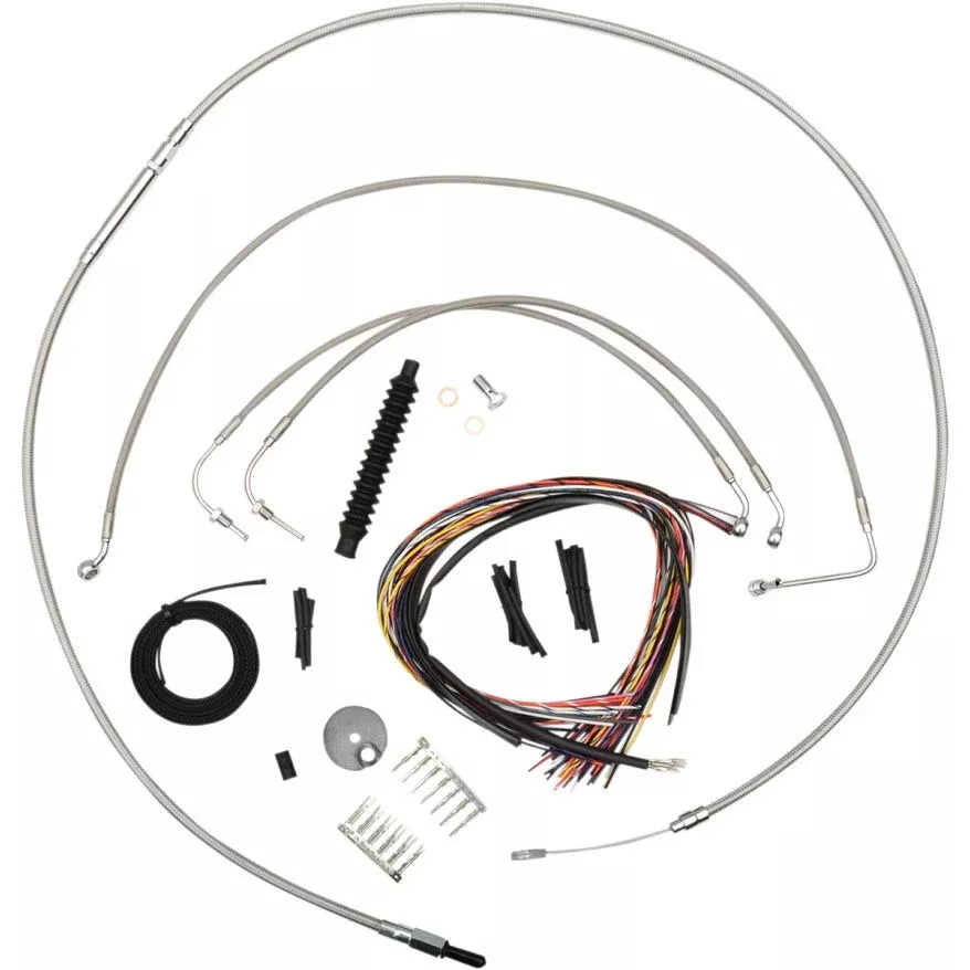 La Choppers Complete Stainless Cable Line Mini Ape Kit Harley 08-13 FLHT/X/R