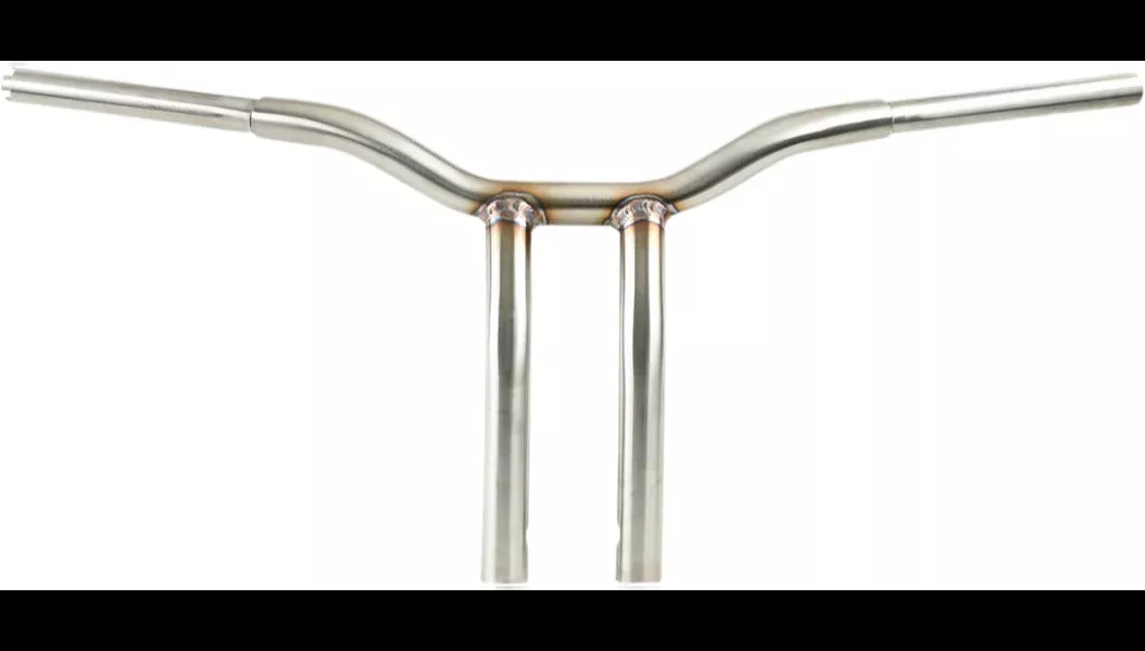 LA Choppers Kage Fighter Welded Bent-Riser Handlebar - One Piece - 12" - Raw Stainless Steel